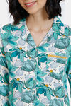Zivame Blotched Bloom Woven Pyjama Set - Florida Key — thumbnail 5